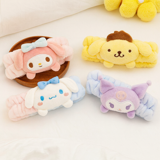 Set de Cintillo para Skincare de Hello Melody, set de skincare, accesorios cintillo, ideal para rutinas de cuidado facial y skincare