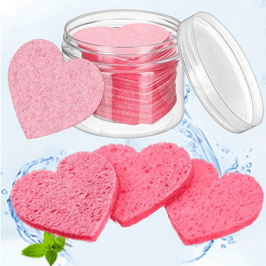 Esponjas Faciales de Corazón Rosa