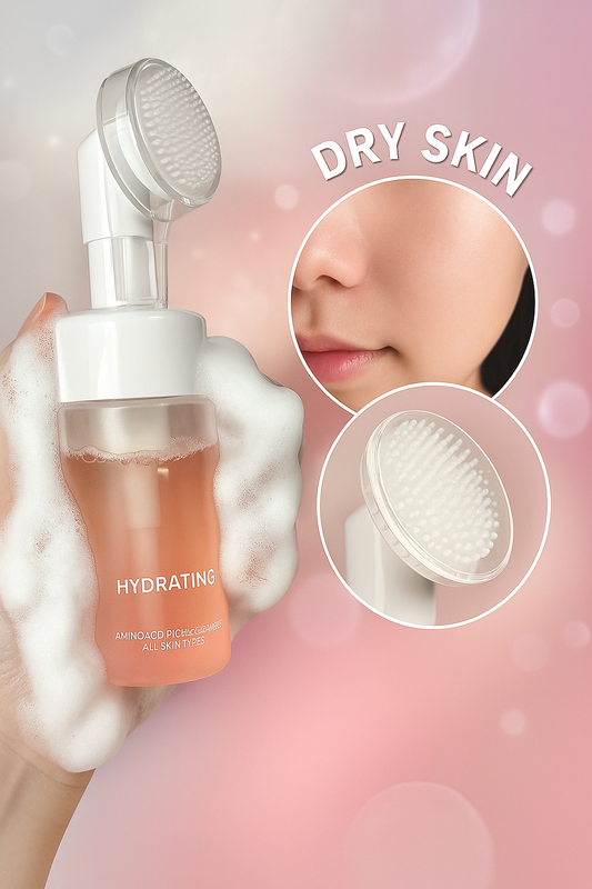 Limpiador de Cara con Cepillo de Silicona Dry Skin, limpiador de skincare, skincare limpiador facial, ideal para rutinas de cuidado facial y skincare