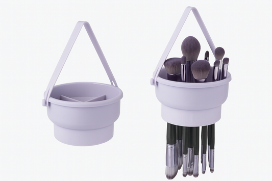 Balde Multifuncional Morado, balde de maquillaje, accesorios balde maquillaje, ideal para rutinas de cuidado facial y skincare