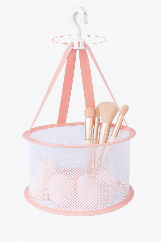 Sostenedor para Colgar Rosado, sostenedor de maquillaje, accesorios maquillaje, ideal para rutinas de cuidado facial y skincare