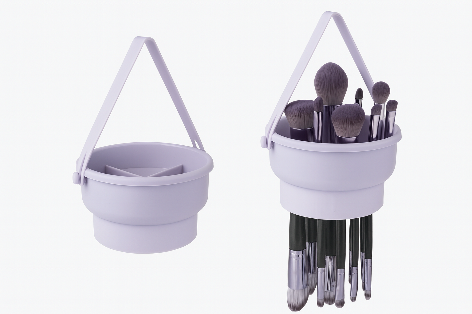 Balde Multifuncional Morado, balde de maquillaje, accesorios balde maquillaje, ideal para rutinas de cuidado facial y skincare